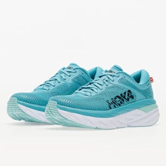 Hoka One Bondi 7 Road Running Shoes Aquarelle Eggshell Blue Size 11 - Picture 13 of 13